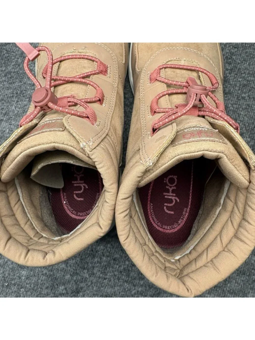 Ryka Amanda Women’s US 10W Wide Tan Mid Top Hiking Boots Comfort New Without Box